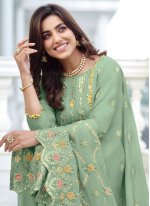 Gleaming Embroidered Sangeet Trendy Salwar Suit
