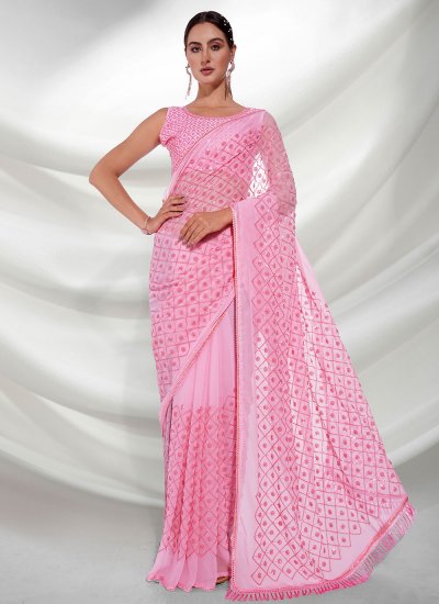 Gleaming Georgette Party Classic Saree