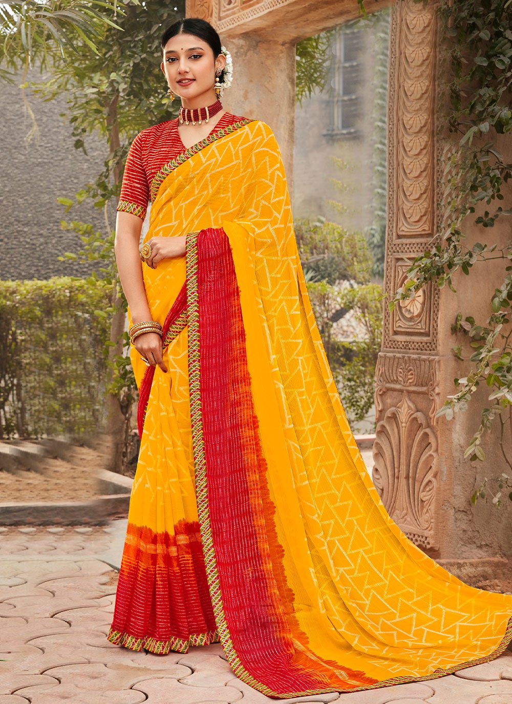 Patan Patola Silk Yellow Saree – Sunasa