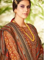 Glorious Embroidered Brown Trendy Palazzo Suit 