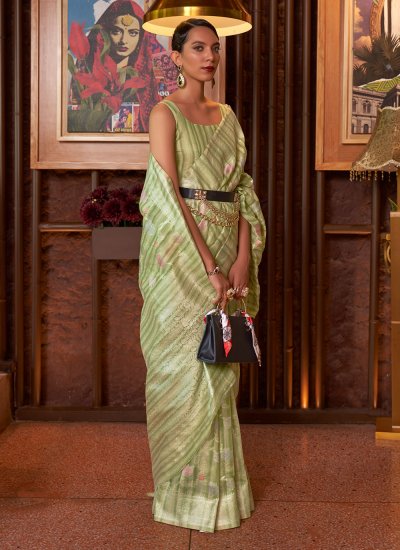 Glorious Handloom silk Green Saree