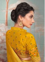 Glorious pure-dola Yellow Contemporary Style Saree