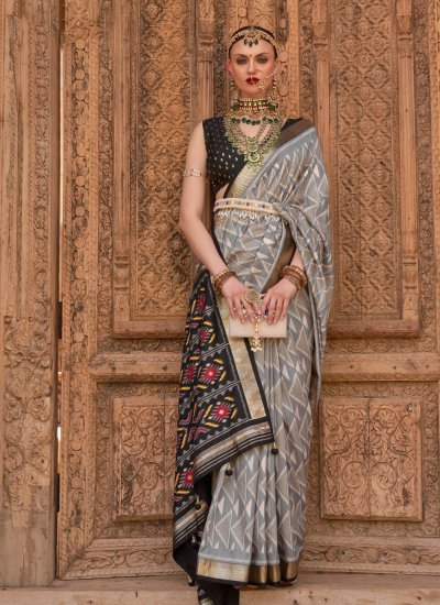 Glorious Silk Printed Contemporary Saree