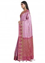 Glorious Zari Kanjivaram Silk Pink Classic Designer Saree