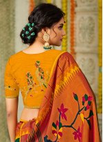 Glossy Brasso Embroidered Designer Traditional Saree