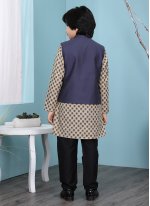 Glossy Handloom silk Mehndi Kurta Payjama With Jacket