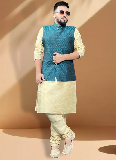 Fancy kurta pajama with jacket hot sale