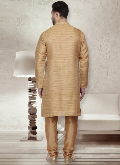 Gold Bhagalpuri Silk Kurta Pyjama