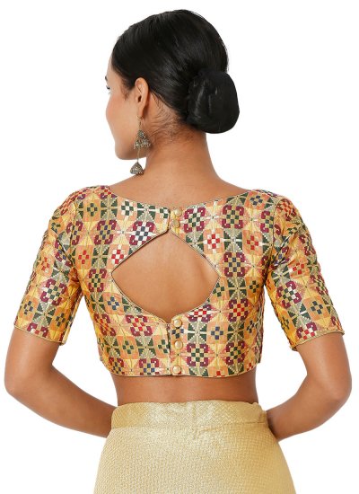 Gold Jacquard Embroidered Blouse