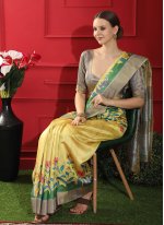 Gold Tussar Silk Weaving Classic Saree