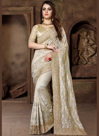 Gold Wedding Art Silk Traditional Designer Saree