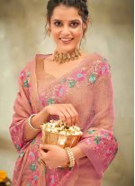 Graceful Cotton Pink Thread Trendy Saree