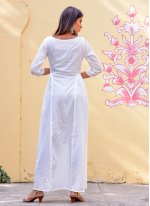 Graceful White Party Designer Gown