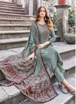 Grandiose Embroidered Muslin Pant Style Suit