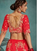 Grandiose Sequins Red Art Silk Trendy Designer Lehenga Choli