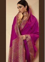 Grandiose Silk Magenta Fancy Traditional Designer Saree