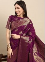 Grandiose Weaving Purple Contemporary Saree