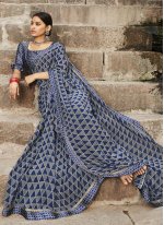 Grandiose Weight Less Multi Colour Abstract Print Casual Saree