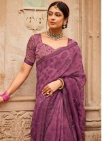Gratifying Brasso Party Contemporary Saree