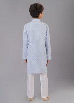 Gratifying Embroidered Work Cotton Silk Kurta Pyjama