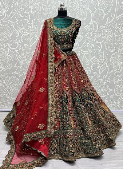 Designer Violet Silk Wedding Wear Lehenga Choli