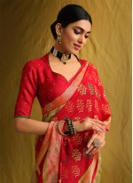 Green and Red Festival Classic Saree