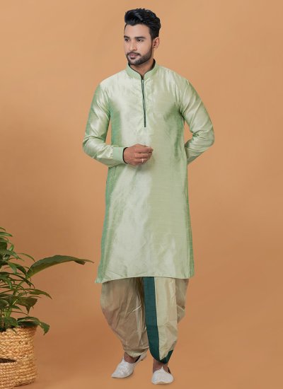 Green Banarasi Silk Dhoti Kurta