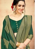 Green Banarasi Silk Weaving Traditional Saree
