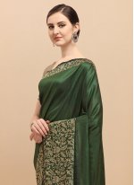 Green Banglori Silk Zari Contemporary Style Saree