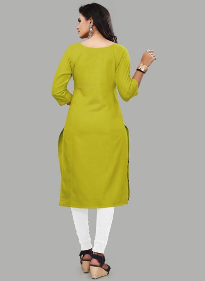 
                            Green Blended Cotton Party Wear Kurti