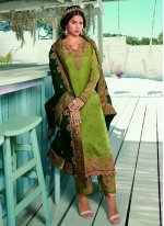 Green Ceremonial Designer Pakistani Suit