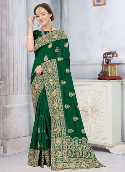 Green Ceremonial Traditional Designer Saree
