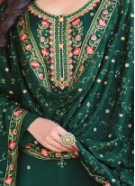 Green Chinon Festival Salwar Suit
