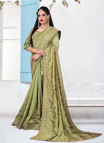 Green Color Bollywood Saree