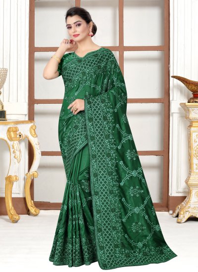 Green Color Traditional Saree