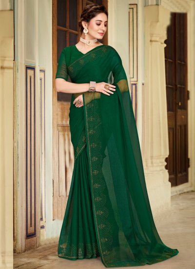 Green Color Trendy Saree