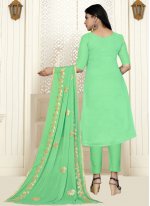 Green Cotton Designer Salwar Kameez