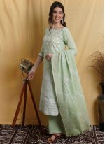 Green Cotton Salwar Kameez