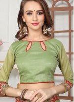Green Cotton Silk Embroidered Trendy Saree