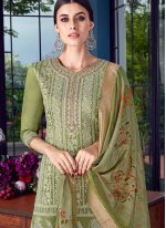 Green Embroidered Designer Pakistani Suit