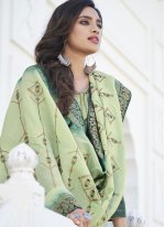 Green Embroidered Festival Designer Palazzo Suit
