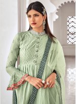 Green Embroidered Festival Trendy Salwar Suit
