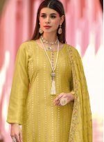 Green Embroidered Mehndi Trendy Salwar Suit