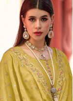 Green Embroidered Mehndi Trendy Salwar Suit
