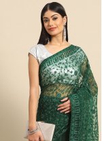 Green Embroidered Reception Casual Saree