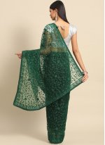 Green Embroidered Reception Casual Saree