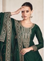 Green Embroidered Silk Trendy Salwar Kameez