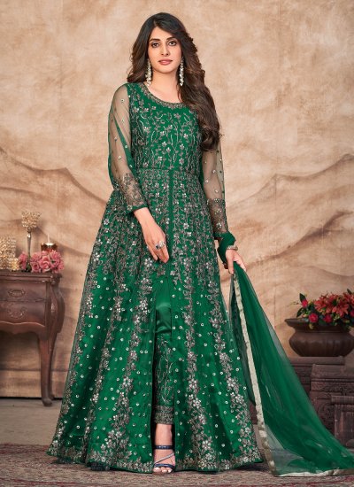 Green Engagement Net Designer Salwar Suit
