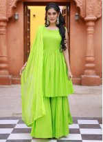 Green Engagement Readymade Designer Salwar Suit