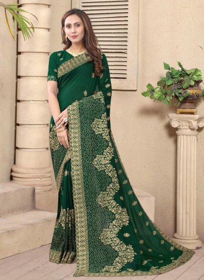 Buy Engagement Green Saree For Bride for Women Online from India's Luxury  Designers 2024